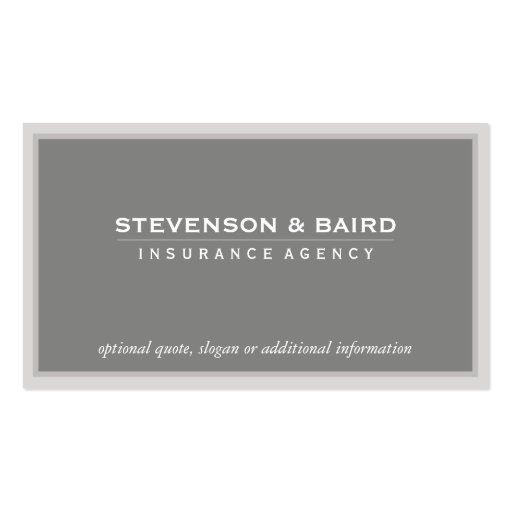 Insurance Agency  Business Card in Soft Taupe (front side)