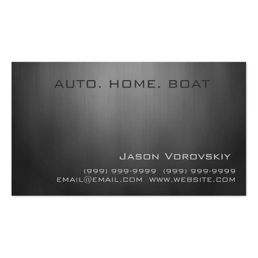 Insurance Agent, Agency Business Card (back side)