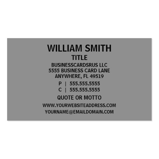 Insurance Agent Silver to Black Business Card (back side)