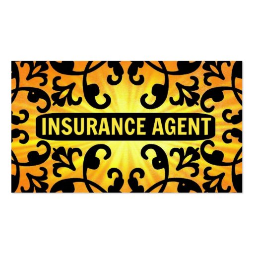 Insurance Agent Sunshine Damask Business Card