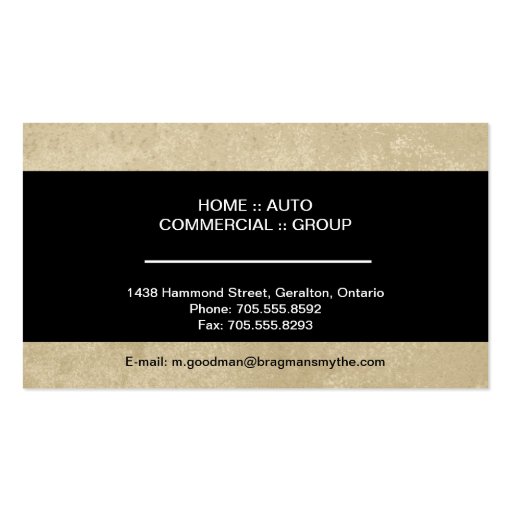 Insurance Broker Business Card - Simple Texture (back side)