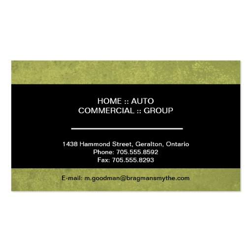 Insurance Broker Business Card - Simple Texture (back side)