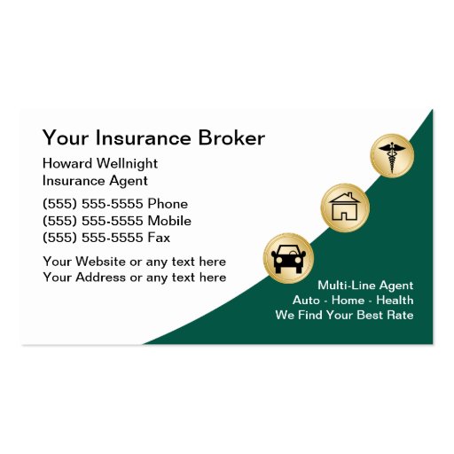 Insurance Broker Business Cards from Zazzle.com