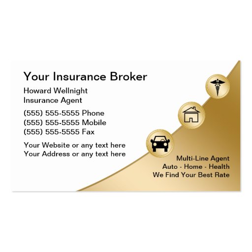 Insurance Broker Business Cards (front side)