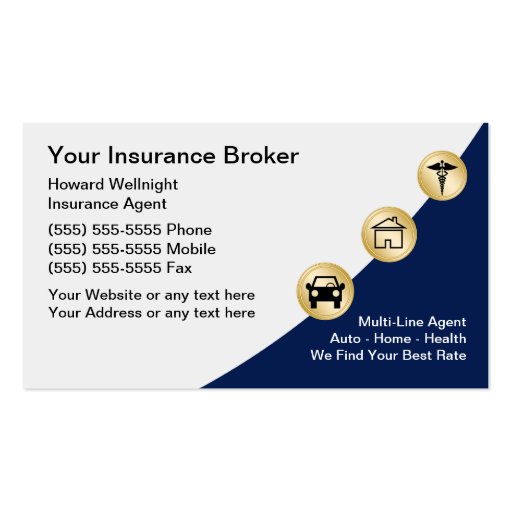 Insurance Broker Business Cards (front side)