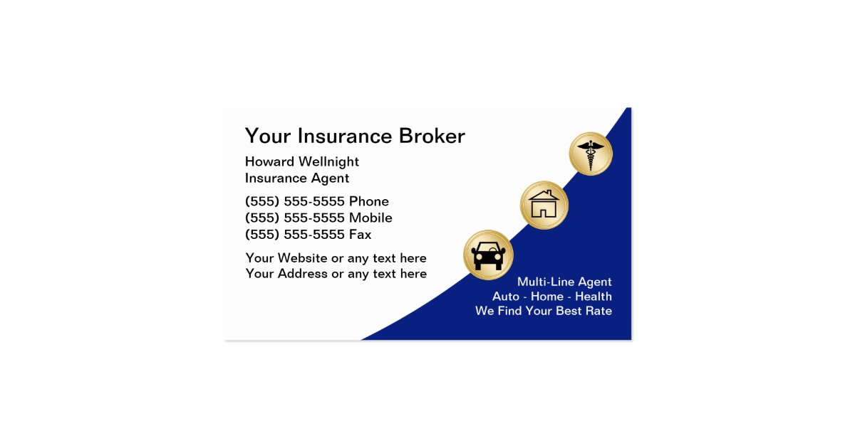 Insurance Broker Business Cards Zazzle