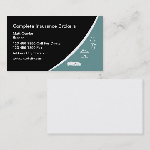 Insurance Broker Business Cards Zazzle