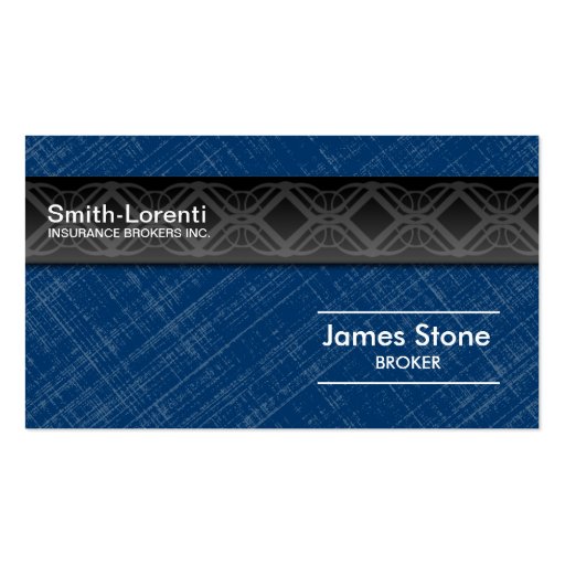 Insurance Business Card - Blue Black Professional (front side)