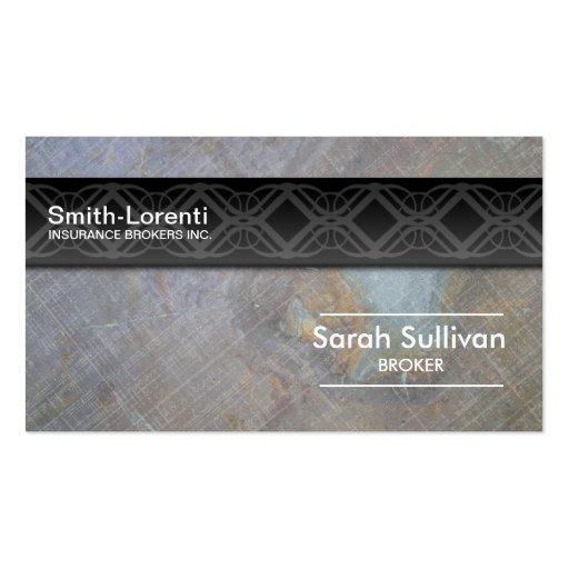 Insurance Business Card Rock Texture Professional (front side)