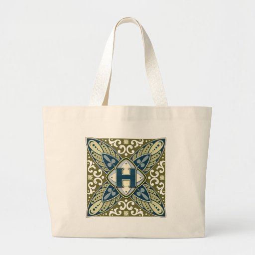Intaglio Letter H Canvas Bag