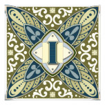 Intaglio Letter I Personalized Announcement