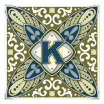 Intaglio Letter K Custom Invites