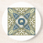 Intaglio Monogram Letter Q Drink Coaster