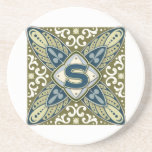 Intaglio Monogram Letter S Beverage Coasters