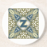 Intaglio Monogram Letter Z Coasters