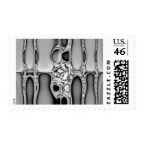 Integrate Black & White Fractal Postage Stamp