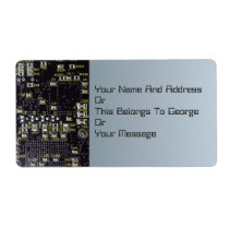 Integrated Circuit Board Name Gift Tag Bookplate Personalized Shipping Labels