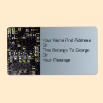 Integrated Circuit Board Name Gift Tag Bookplate Personalized Shipping Labels