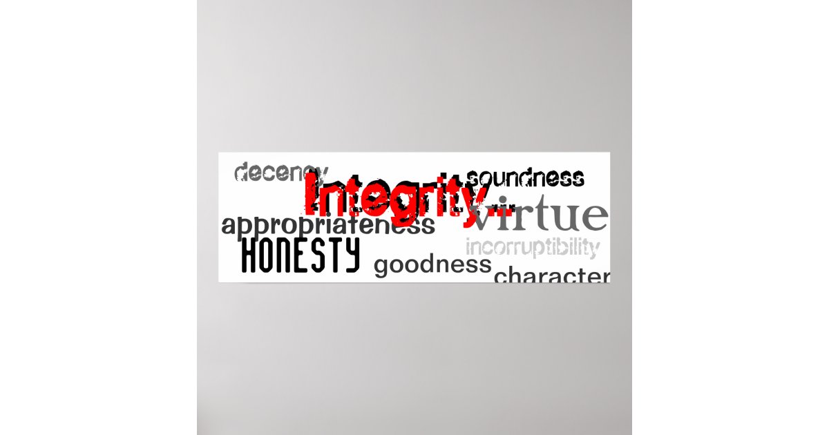 Integrity synonyms poster Zazzle