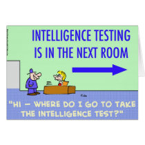 intelligence testing next room greeting card