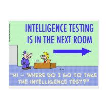 intelligence testing next room postcard