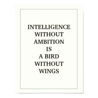 INTELLIGENCE WITHOUT AMBITION IS A BIRD WITHOUT POSTERS