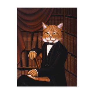 Intelligent Cat postcard