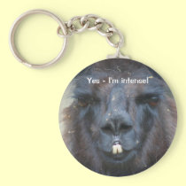 Intense Black Llama Funny Animal Keychain keychains