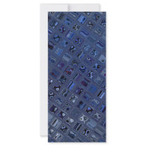 Interesting "Blue Jewel" Pattern Customized Rack Card