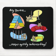 Interesting Yorkie Agility Mouse Pads