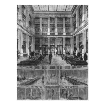 Interior and cross-section post card