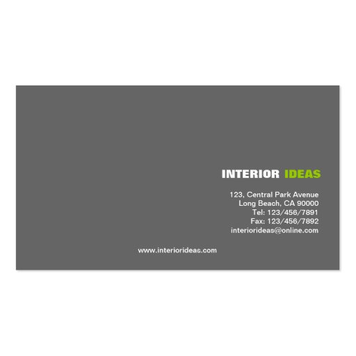 Interior Architect - Business Cards (back side)