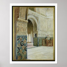 Interior de Alhambra, Granada (w/c) Poster