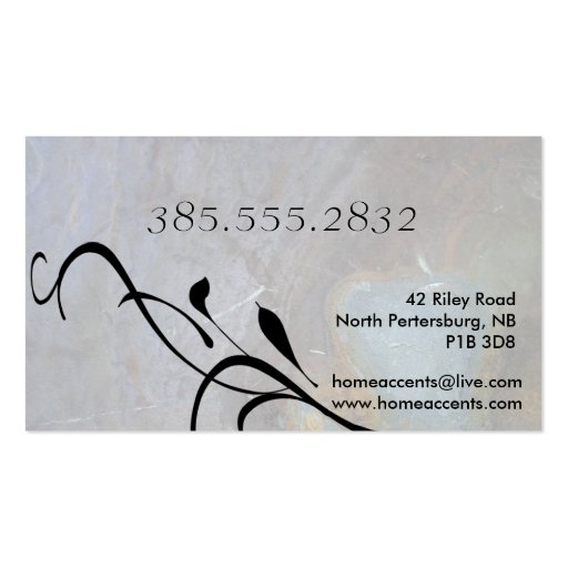 Interior Decorating Rock Texture Business Card (back side)