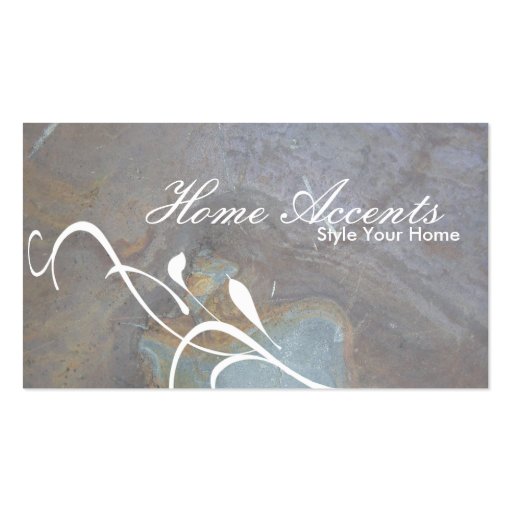 Interior Decorating Rock Texture Business Card (front side)