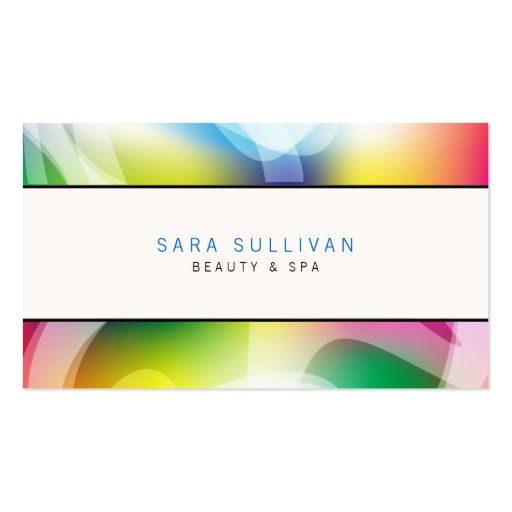 Interior Decorator Business Card Colorful Swirls (front side)