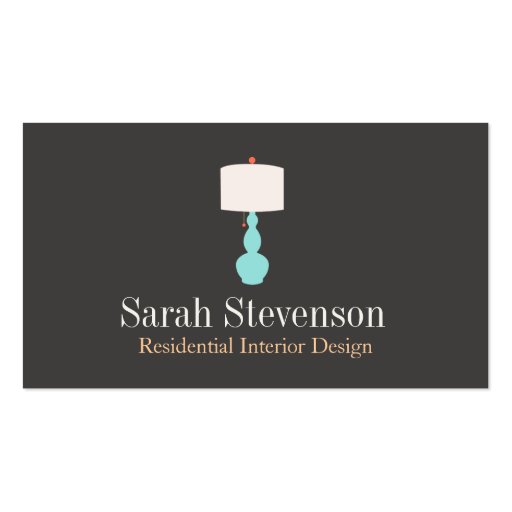 Interior Decorator Lamp Business Card