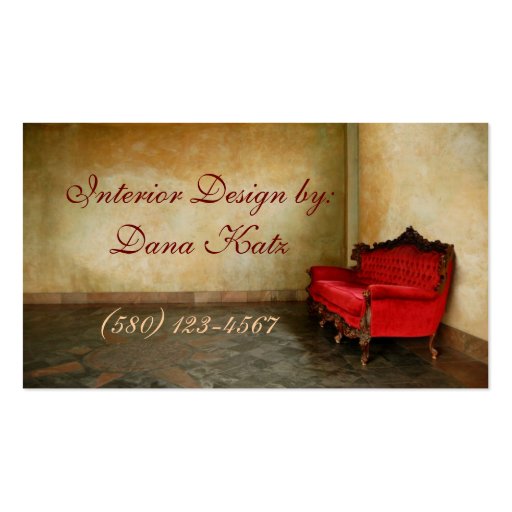 interior design business card classy chic sassy (front side)