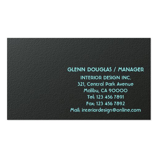 Interior Design - Business Cards (back side)