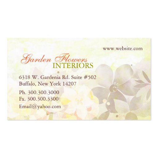 Interior Design Custom Business Card (back side)