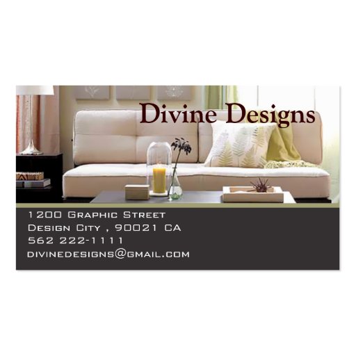 Interior Design - Customized Business Card Templates (front side)
