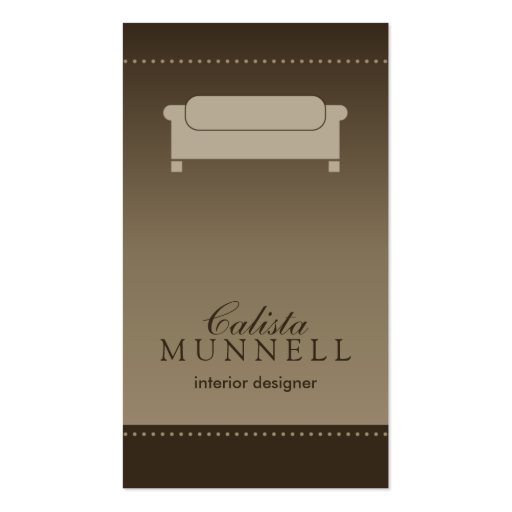 Interior Design/Decorator Mocha Business Card