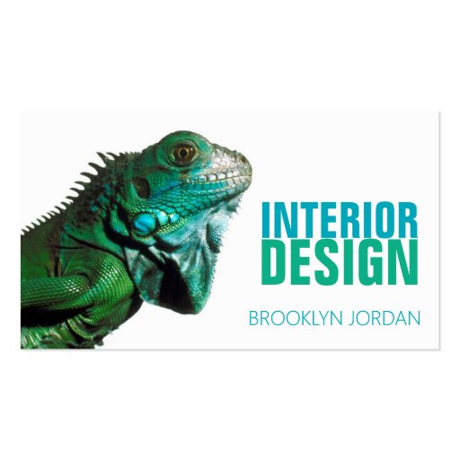 Interior design designer chameleon business card (front side)