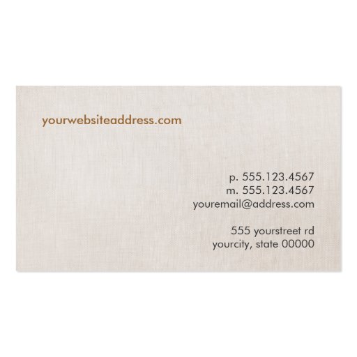 Interior Design French Chair Business Card (back side)
