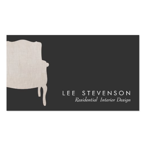 Interior Design French Chair Business Card (front side)