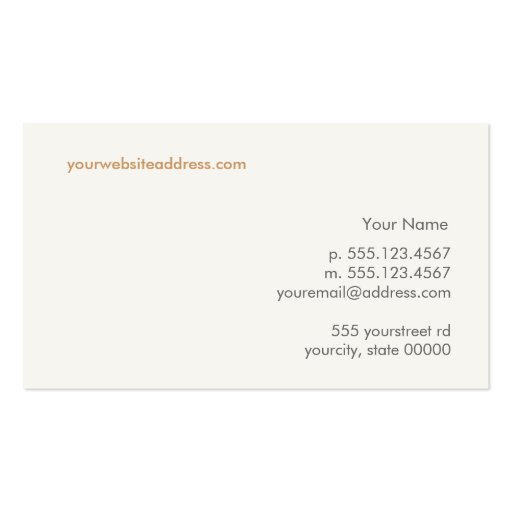 Interior Design French Chair Staging Decorator Business Card Template (back side)