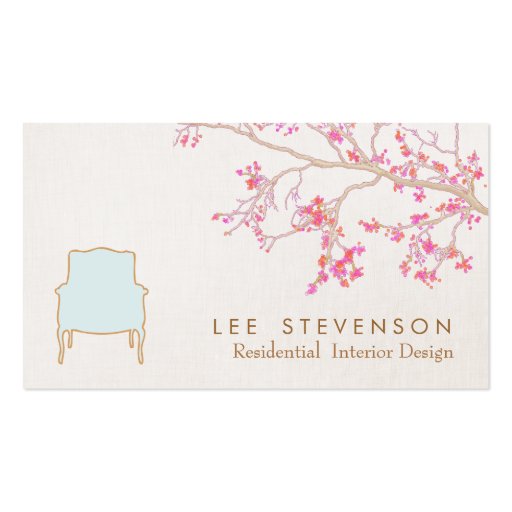 Interior Design French Chair Staging Decorator Business Card Template