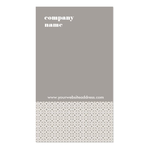 Interior Design Taupe Gray Business Card (front side)