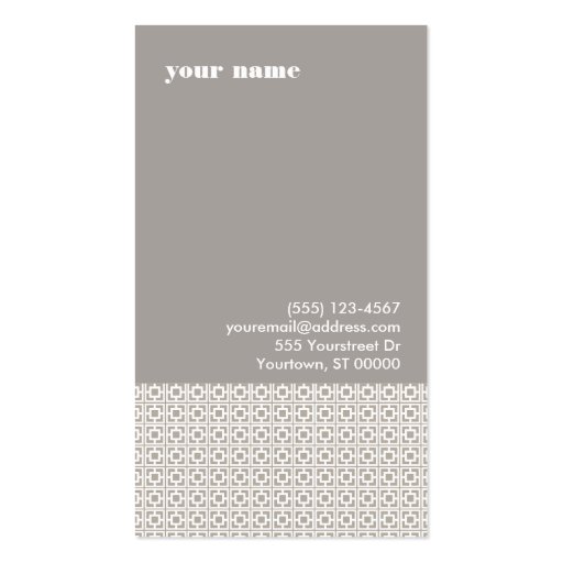 Interior Design Taupe Gray Business Card (back side)