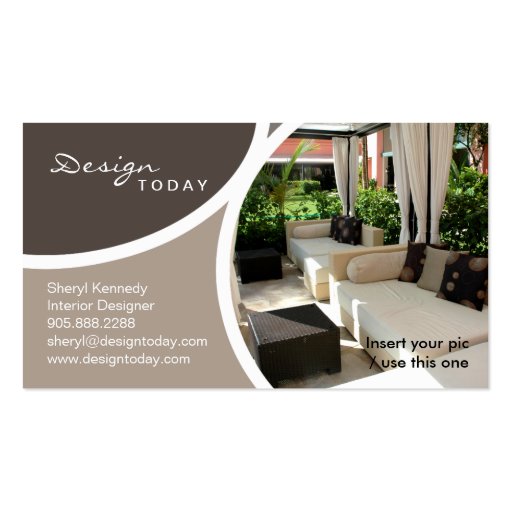 Interior Design Template Business Card Patio (front side)